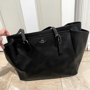 Coach Black Leather Tote Bag